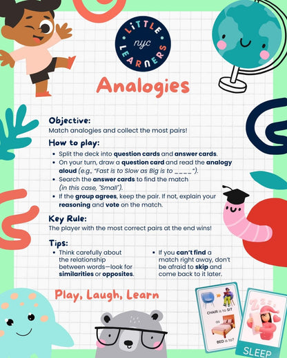 Analogy Card Matching Game for Kids